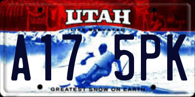 UT license plate A175PK