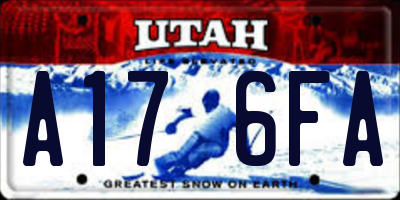 UT license plate A176FA