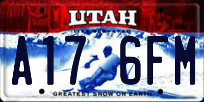 UT license plate A176FM