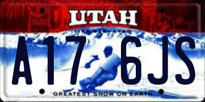 UT license plate A176JS