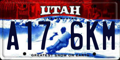 UT license plate A176KM