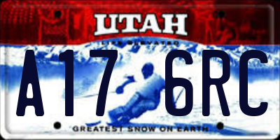 UT license plate A176RC