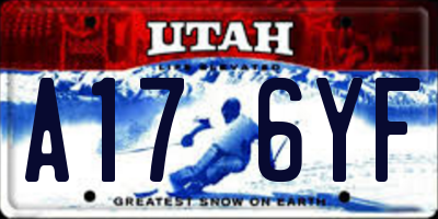 UT license plate A176YF
