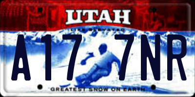 UT license plate A177NR