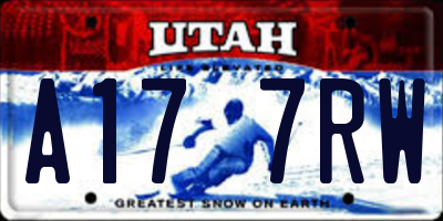 UT license plate A177RW