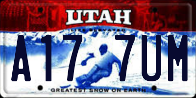 UT license plate A177UM