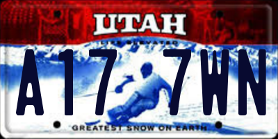 UT license plate A177WN