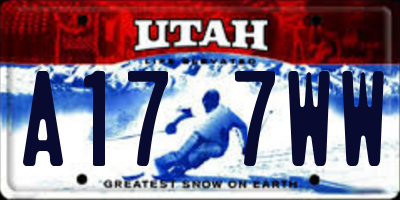 UT license plate A177WW