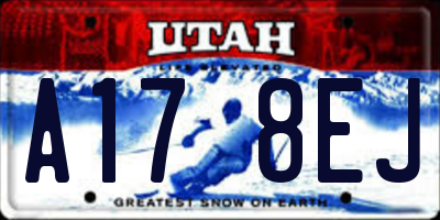 UT license plate A178EJ