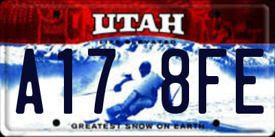 UT license plate A178FE