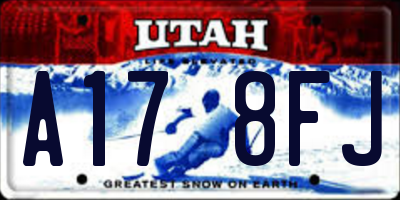UT license plate A178FJ