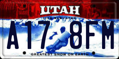 UT license plate A178FM