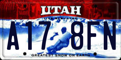 UT license plate A178FN