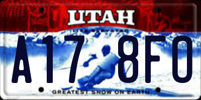 UT license plate A178FO
