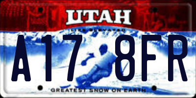 UT license plate A178FR