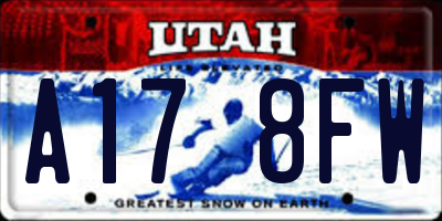UT license plate A178FW