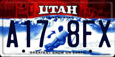 UT license plate A178FX