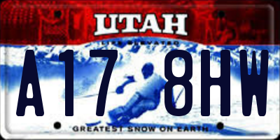 UT license plate A178HW