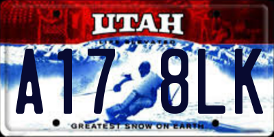 UT license plate A178LK