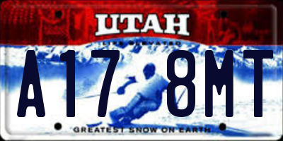 UT license plate A178MT