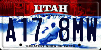 UT license plate A178MW