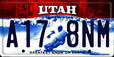 UT license plate A178NM