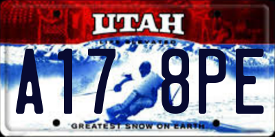 UT license plate A178PE