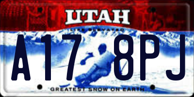 UT license plate A178PJ