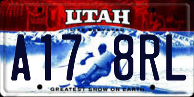 UT license plate A178RL