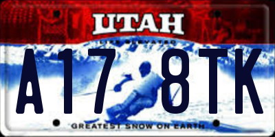 UT license plate A178TK