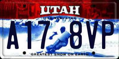 UT license plate A178VP