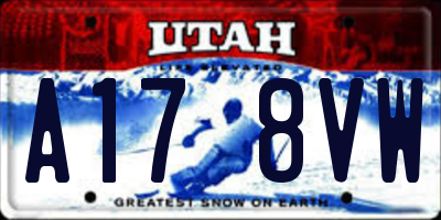UT license plate A178VW