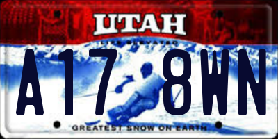 UT license plate A178WN