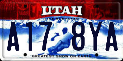 UT license plate A178YA