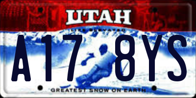 UT license plate A178YS