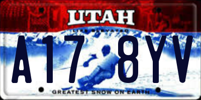 UT license plate A178YV