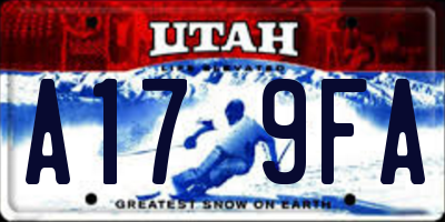 UT license plate A179FA