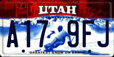 UT license plate A179FJ