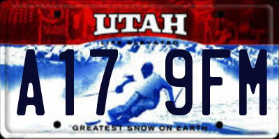 UT license plate A179FM
