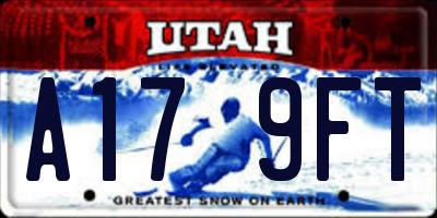 UT license plate A179FT