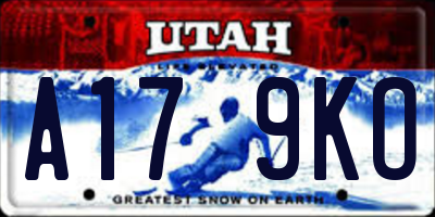 UT license plate A179KO