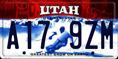 UT license plate A179ZM