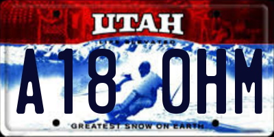 UT license plate A180HM
