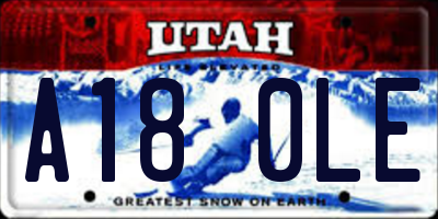 UT license plate A180LE