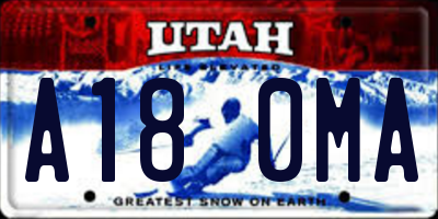 UT license plate A180MA