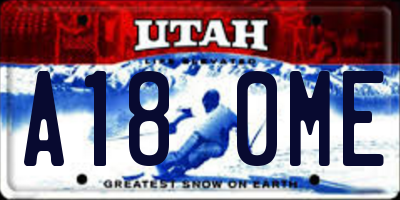 UT license plate A180ME