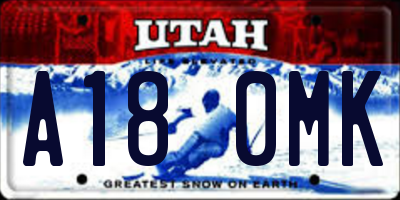 UT license plate A180MK