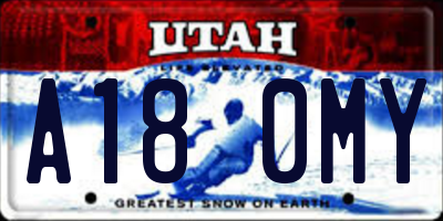 UT license plate A180MY
