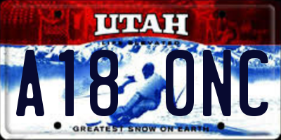 UT license plate A180NC