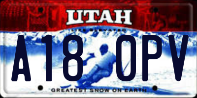UT license plate A180PV